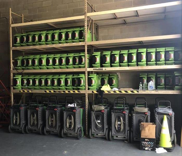 warehouse with stocked drying equipment
